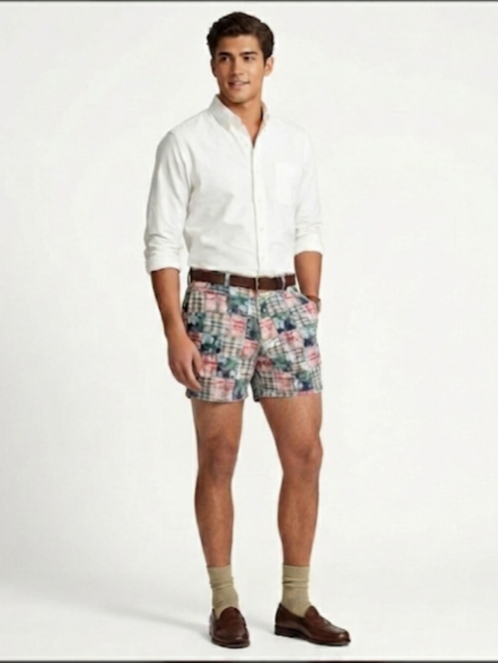 Charleston Threads Patchwork Mens Shorts 38 Preppy Classic #5900
